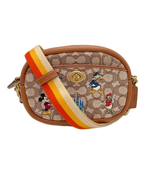 COACH（コーチ）COACH (コーチ) Disney (ディズニー) Camera Bag Sig Mickey & Friends ブラウンの古着・服飾アイテム