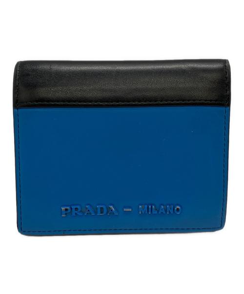 PRADA（プラダ）PRADA (プラダ) 2つ折り財布 ブルーの古着・服飾アイテム