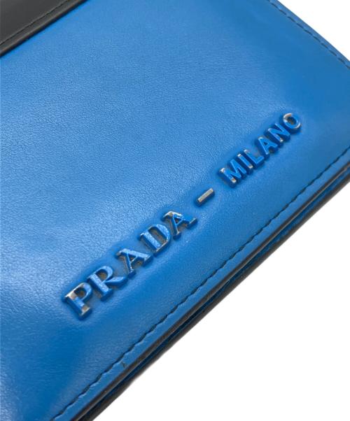 PRADA（プラダ）PRADA (プラダ) 2つ折り財布 ブルーの古着・服飾アイテム
