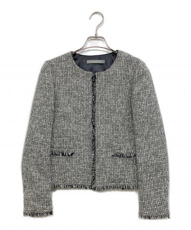 セオリー　セオリーリュクス　ツイード　ノーカラー　ジャケット 中古・古着通販】theory luxe (セオリーリュクス) ノーカラーツイード