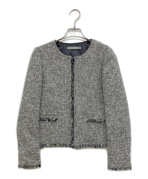 theory luxe（セオリーリュクス）theory luxe (セオリーリュクス) ノーカラーツイードジャケット ブラック サイズ:36の古着・服飾アイテム