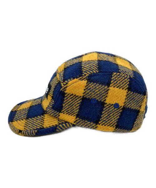 SUPREME（シュプリーム）Supreme (シュプリーム) Harris Tweed Camp Cap ブルー×イエロー サイズ:無しの古着・服飾アイテム
