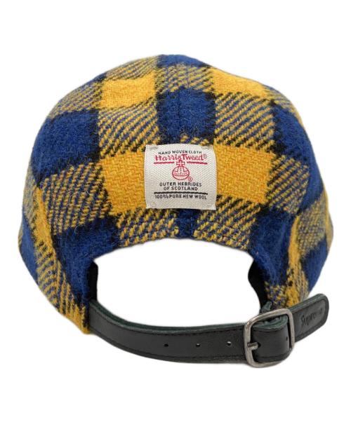 SUPREME（シュプリーム）Supreme (シュプリーム) Harris Tweed Camp Cap ブルー×イエロー サイズ:無しの古着・服飾アイテム