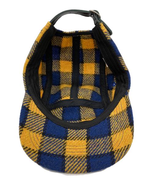 SUPREME（シュプリーム）Supreme (シュプリーム) Harris Tweed Camp Cap ブルー×イエロー サイズ:無しの古着・服飾アイテム