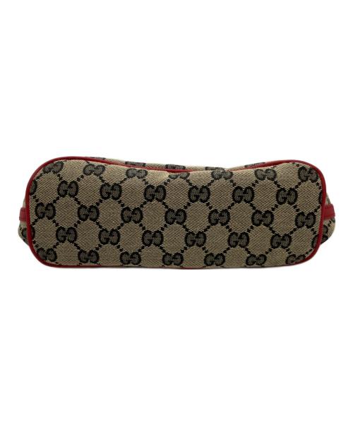 GUCCI（グッチ）GUCCI (グッチ) アクセサリーポーチ ベージュ×レッドの古着・服飾アイテム