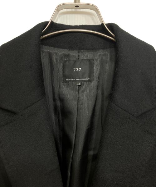 23区（ニジュウサンク）23区 (ニジュウサンク) ウールカシミヤビーバー チェスターコート ブラック サイズ:44の古着・服飾アイテム