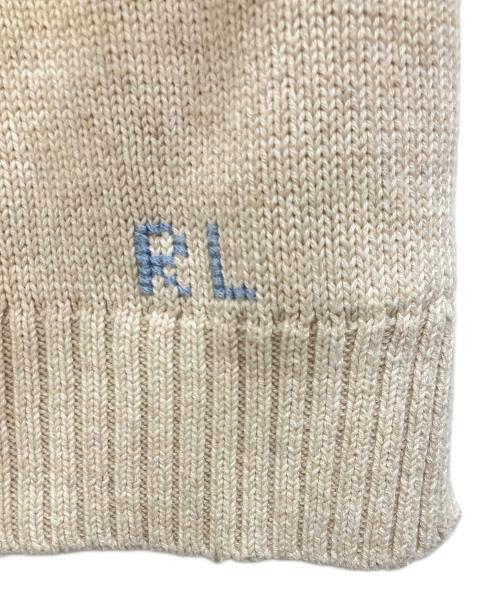 POLO RALPH LAUREN（ポロ・ラルフローレン）POLO RALPH LAUREN (ポロ・ラルフローレン) ポロベアコットンクルーネックニット アイボリー サイズ:XXSの古着・服飾アイテム