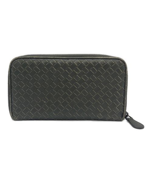 BOTTEGA VENETA（ボッテガベネタ）BOTTEGA VENETA (ボッテガベネタ) イントレチャート ラウンドファスナー グレーの古着・服飾アイテム