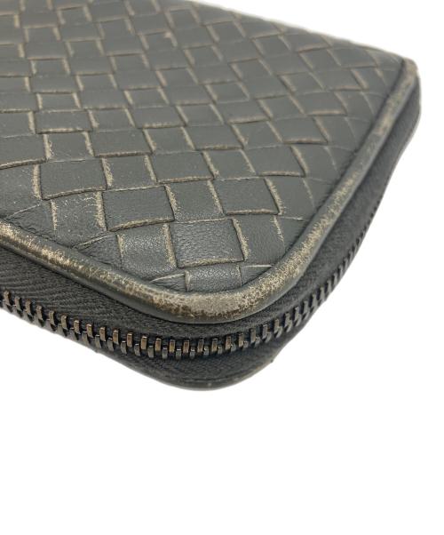 BOTTEGA VENETA（ボッテガベネタ）BOTTEGA VENETA (ボッテガベネタ) イントレチャート ラウンドファスナー グレーの古着・服飾アイテム