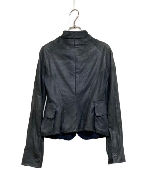 ARMANI COLLEZIONI（アルマーニ コレツィオーニ）ARMANI COLLEZIONI (アルマーニ コレツィオーニ) レザージャケット ネイビー サイズ:38の古着・服飾アイテム
