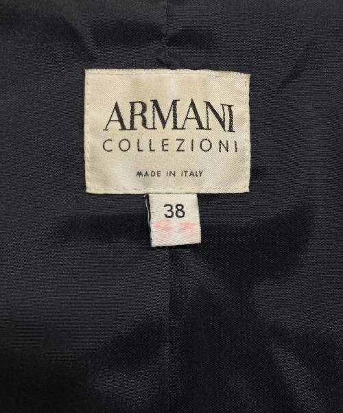 ARMANI COLLEZIONI（アルマーニ コレツィオーニ）ARMANI COLLEZIONI (アルマーニ コレツィオーニ) レザージャケット ネイビー サイズ:38の古着・服飾アイテム
