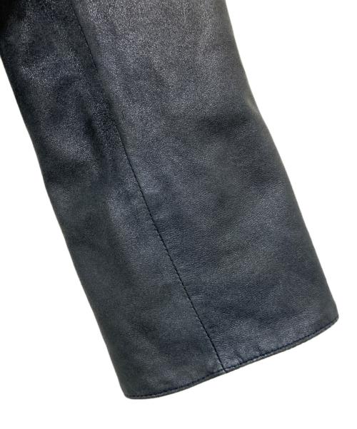 ARMANI COLLEZIONI（アルマーニ コレツィオーニ）ARMANI COLLEZIONI (アルマーニ コレツィオーニ) レザージャケット ネイビー サイズ:38の古着・服飾アイテム