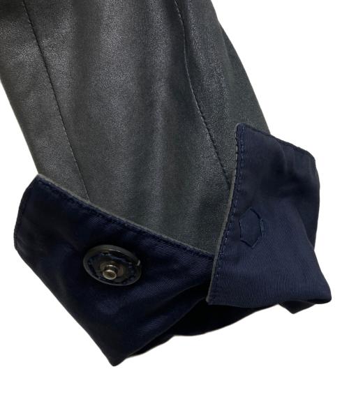 ARMANI COLLEZIONI（アルマーニ コレツィオーニ）ARMANI COLLEZIONI (アルマーニ コレツィオーニ) レザージャケット ネイビー サイズ:38の古着・服飾アイテム
