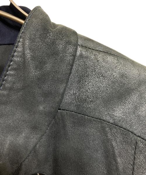 ARMANI COLLEZIONI（アルマーニ コレツィオーニ）ARMANI COLLEZIONI (アルマーニ コレツィオーニ) レザージャケット ネイビー サイズ:38の古着・服飾アイテム