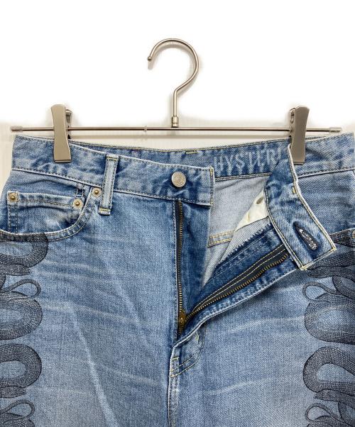 Hysteric Glamour（ヒステリックグラマー）Hysteric Glamour (ヒステリックグラマー) SNAKE LOOPフレアデニムパンツ インディゴ サイズ:Ｗ28の古着・服飾アイテム