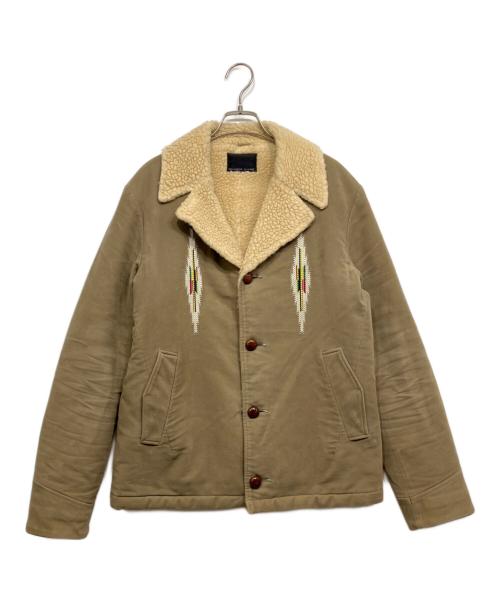 NUMBER (N)INE（ナンバーナイン）NUMBER (N)INE (ナンバーナイン) オルテガ柄 裏ボアジャケット ベージュ サイズ:3の古着・服飾アイテム