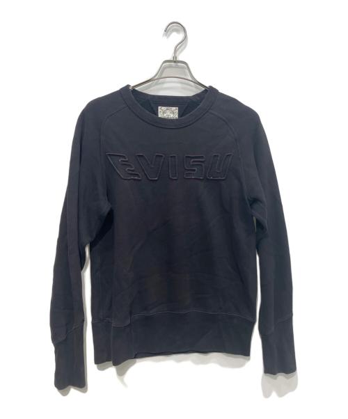 EVISU（エヴィス）EVISU (エヴィス) ラグランスリーブスウェット ブラック サイズ:36の古着・服飾アイテム