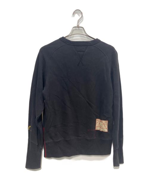 EVISU（エヴィス）EVISU (エヴィス) ラグランスリーブスウェット ブラック サイズ:36の古着・服飾アイテム