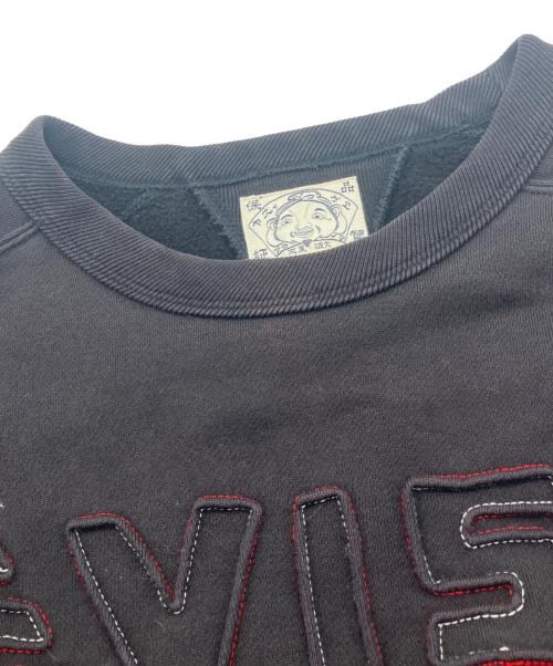 EVISU（エヴィス）EVISU (エヴィス) ラグランスリーブスウェット ブラック サイズ:36の古着・服飾アイテム