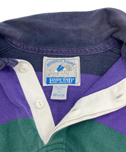 LAND'S END（ランズエンド）LAND'S END (ランズエンド) 90sラガーシャツ　USA製 ネイビー×パープル サイズ:Mの古着・服飾アイテム
