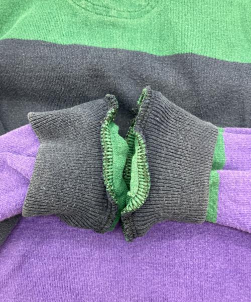 LAND'S END（ランズエンド）LAND'S END (ランズエンド) 90sラガーシャツ　USA製 ネイビー×パープル サイズ:Mの古着・服飾アイテム