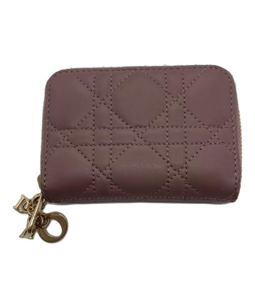 Christian Dior（クリスチャン ディオール）Christian Dior (クリスチャン ディオール) レディディオール カナージュ ボイジャー スモールジップコインケース ピンク サイズ:-の古着・服飾アイテム