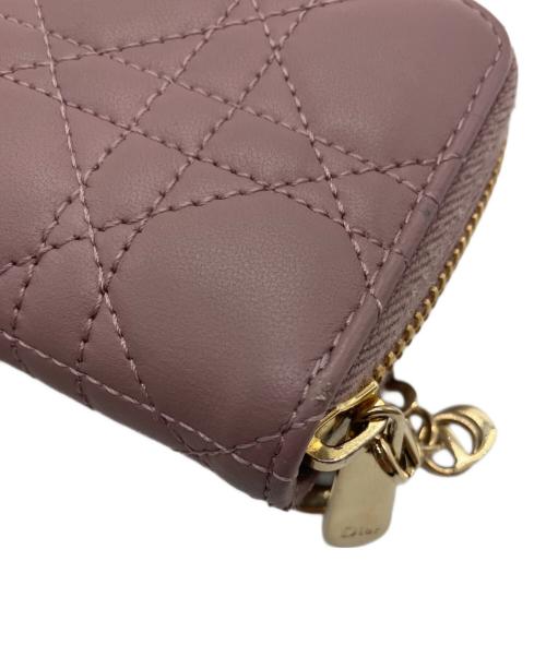 Christian Dior（クリスチャン ディオール）Christian Dior (クリスチャン ディオール) レディディオール カナージュ ボイジャー スモールジップコインケース ピンク サイズ:-の古着・服飾アイテム