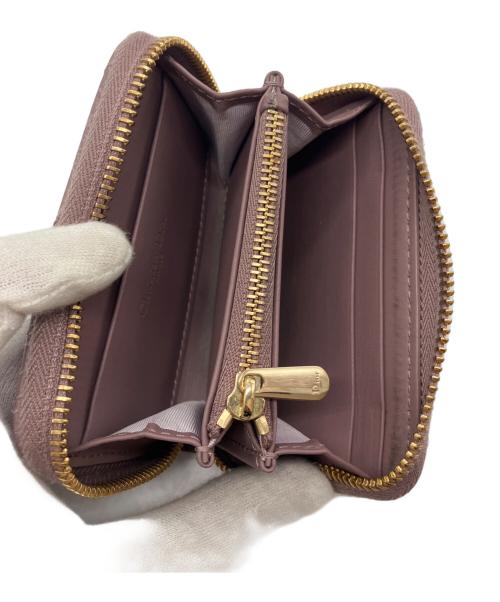 Christian Dior（クリスチャン ディオール）Christian Dior (クリスチャン ディオール) レディディオール カナージュ ボイジャー スモールジップコインケース ピンク サイズ:-の古着・服飾アイテム