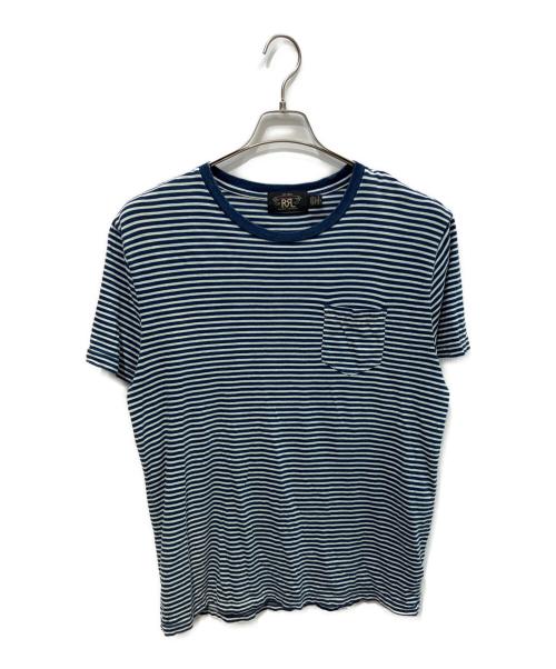 RRL（ダブルアールエル）RRL (ダブルアールエル) ボーダーTシャツ インディゴ×ホワイト サイズ:Lの古着・服飾アイテム