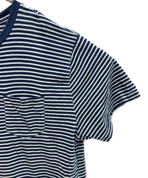 RRL（ダブルアールエル）RRL (ダブルアールエル) ボーダーTシャツ インディゴ×ホワイト サイズ:Lの古着・服飾アイテム