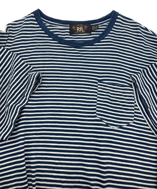 RRL（ダブルアールエル）RRL (ダブルアールエル) ボーダーTシャツ インディゴ×ホワイト サイズ:Lの古着・服飾アイテム