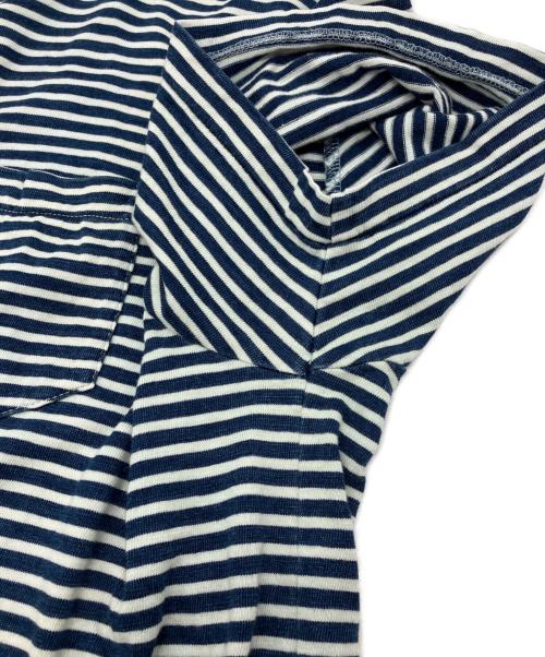 RRL（ダブルアールエル）RRL (ダブルアールエル) ボーダーTシャツ インディゴ×ホワイト サイズ:Lの古着・服飾アイテム