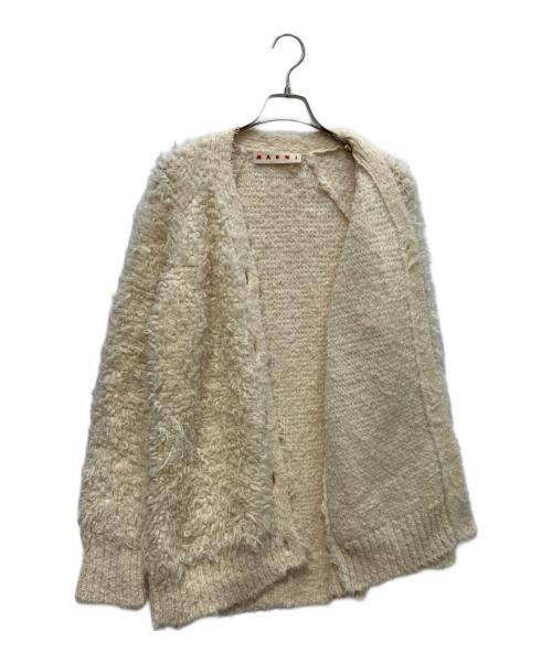 MARNI（マルニ）MARNI (マルニ) シャギーカーディガン ホワイト サイズ:36の古着・服飾アイテム