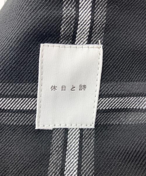 休日と詩（キュウジツトウタ）休日と詩 (キュウジツトウタ) チェック ポワロスカート　PO-2421 ブラック サイズ:Freeの古着・服飾アイテム