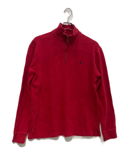 POLO RALPH LAUREN（ポロ・ラルフローレン）POLO RALPH LAUREN (ポロ・ラルフローレン) ハーフジップニット レッド サイズ:Mの古着・服飾アイテム