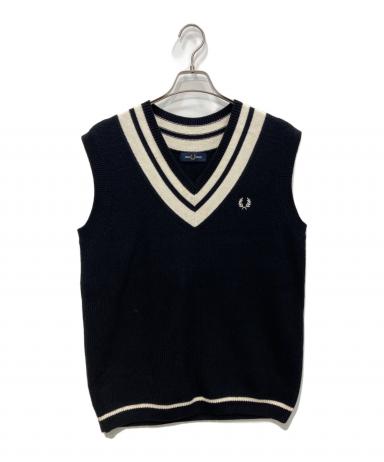 中古・古着通販】FRED PERRY (フレッドペリー) Striped Trim V-Neck