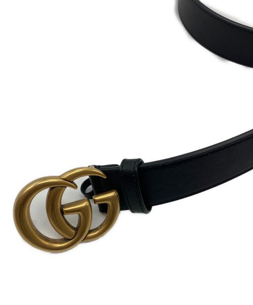 GUCCI（グッチ）GUCCI (グッチ) ダブルGスリムベルト ブラック サイズ:80-32の古着・服飾アイテム