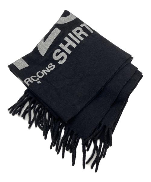 COMME des GARCONS SHIRT（コムデギャルソンシャツ）COMME des GARCONS SHIRT (コムデギャルソンシャツ) Wool Cloth On Logo Print マフラー ブラック サイズ:-の古着・服飾アイテム