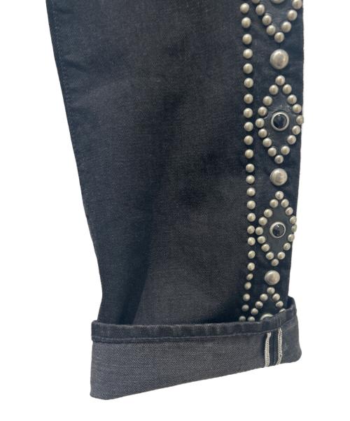 RRL（ダブルアールエル）RRL (ダブルアールエル) スタッズデニムパンツ　USA製  ブラック サイズ:28×30の古着・服飾アイテム