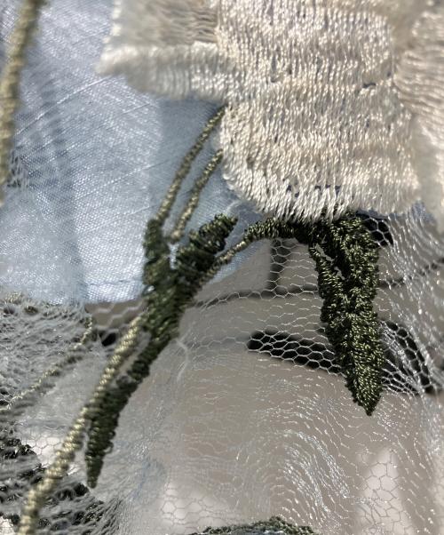GRACE CONTINENTAL（（グレースコンチネンタル）GRACE CONTINENTAL (グレースコンチネンタル) フラワー刺繍レースワンピース ブルー サイズ:38の古着・服飾アイテム