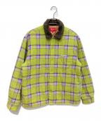 SUPREMEシュプリーム）の古着「Faux Fur Collar Flannel Shirt　21FW」｜グリーン