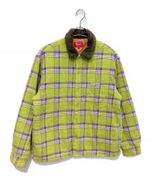 SUPREME（シュプリーム）の古着「Faux Fur Collar Flannel Shirt　21FW」｜グリーン