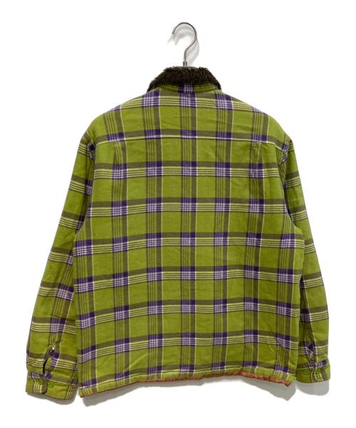 SUPREME（シュプリーム）Supreme (シュプリーム) Faux Fur Collar Flannel Shirt　21FW グリーン サイズ:Mの古着・服飾アイテム