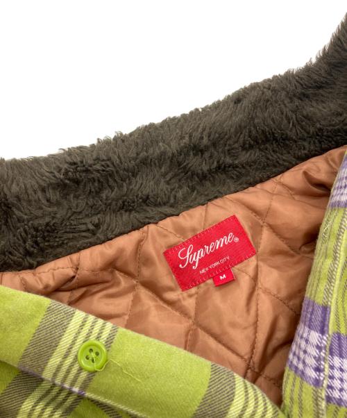SUPREME（シュプリーム）Supreme (シュプリーム) Faux Fur Collar Flannel Shirt　21FW グリーン サイズ:Mの古着・服飾アイテム