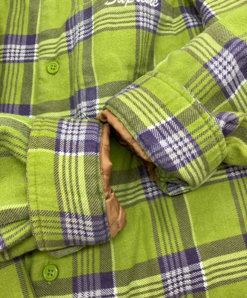 SUPREME（シュプリーム）Supreme (シュプリーム) Faux Fur Collar Flannel Shirt　21FW グリーン サイズ:Mの古着・服飾アイテム