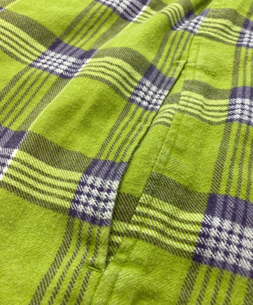 SUPREME（シュプリーム）Supreme (シュプリーム) Faux Fur Collar Flannel Shirt　21FW グリーン サイズ:Mの古着・服飾アイテム