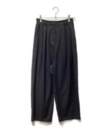 RIM.ARK（リムアーク）の古着「W tack wide slacks」｜ブラック