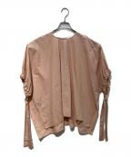 SACRAサクラ）の古着「COTTON LINEN TYPEWRITER TOP   123212071」｜ピンク