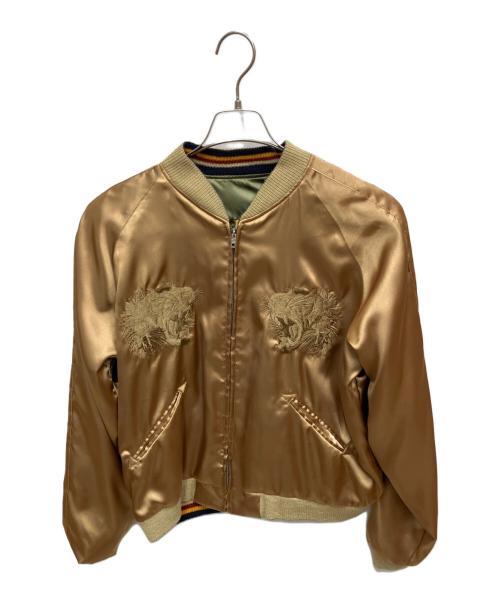 東洋エンタープライズ（トウヨウエンタープライズ）東洋エンタープライズ (トウヨウエンタープライズ) WHEELS JAPAN × GOLD TIGER スカジャン　TT15110　金虎 髑髏 グリーン×ゴールド サイズ:XLの古着・服飾アイテム