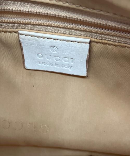 GUCCI（グッチ）GUCCI (グッチ) GGキャンバス バンブー ハンドバッグ ホワイトの古着・服飾アイテム